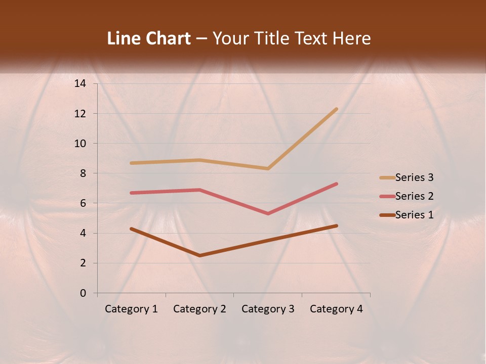 A Brown Leather Upholstered Wall With A Name Of Presentation PowerPoint Template