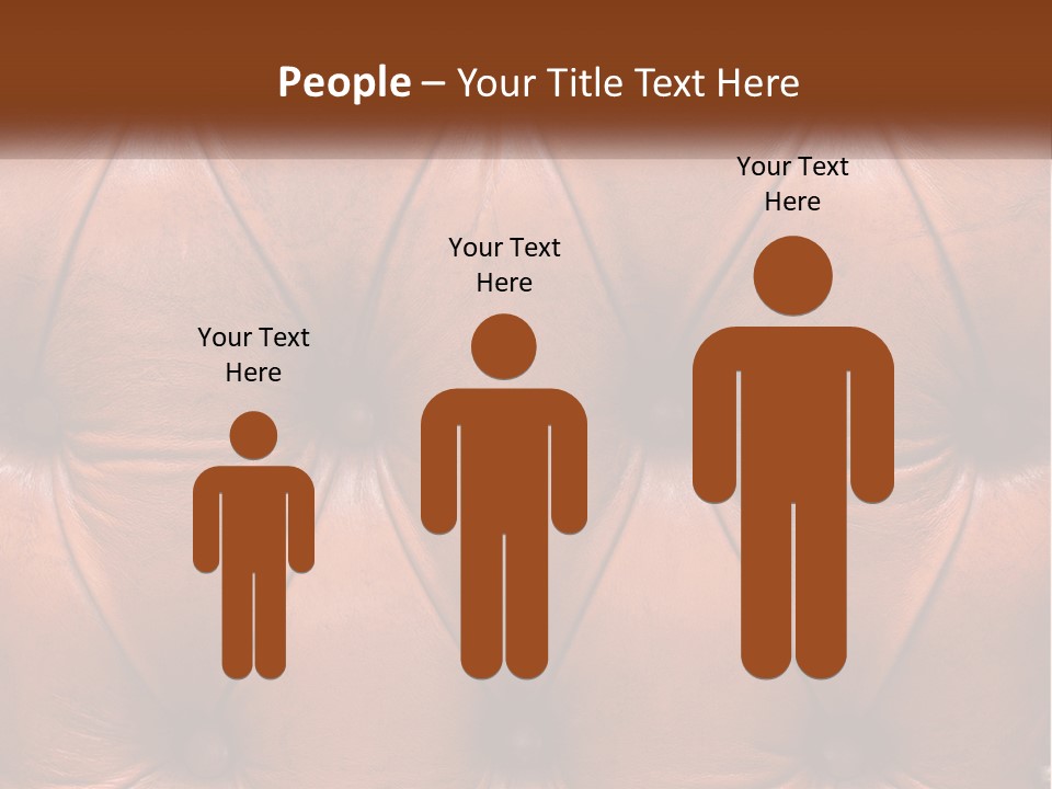 A Brown Leather Upholstered Wall With A Name Of Presentation PowerPoint Template