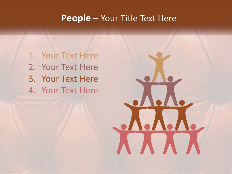 A Brown Leather Upholstered Wall With A Name Of Presentation PowerPoint Template