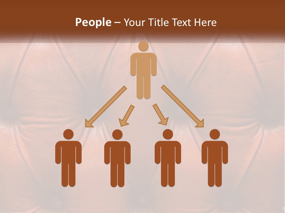 A Brown Leather Upholstered Wall With A Name Of Presentation PowerPoint Template