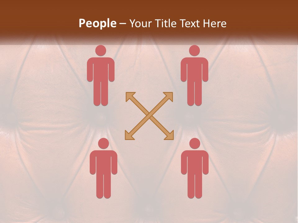 A Brown Leather Upholstered Wall With A Name Of Presentation PowerPoint Template