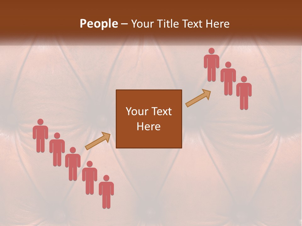 A Brown Leather Upholstered Wall With A Name Of Presentation PowerPoint Template