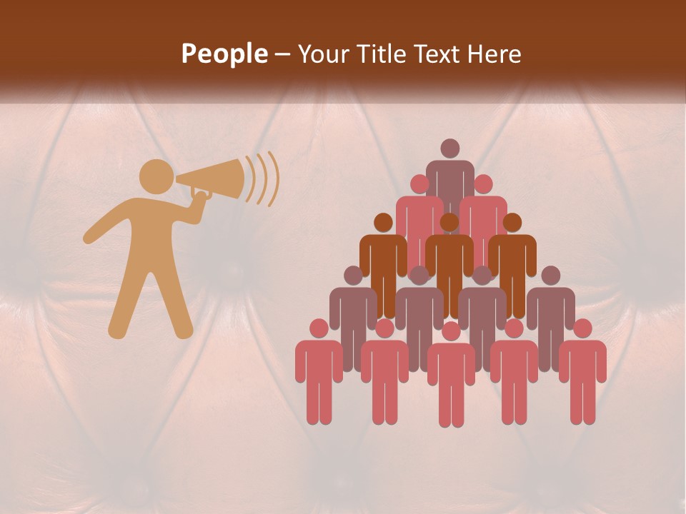 A Brown Leather Upholstered Wall With A Name Of Presentation PowerPoint Template