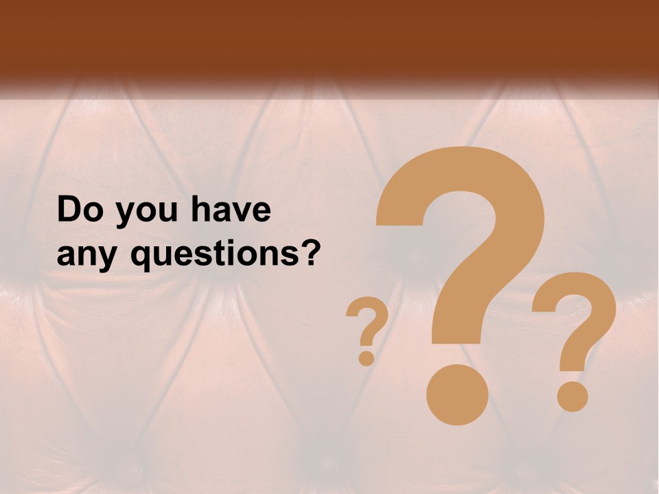 A Brown Leather Upholstered Wall With A Name Of Presentation PowerPoint Template