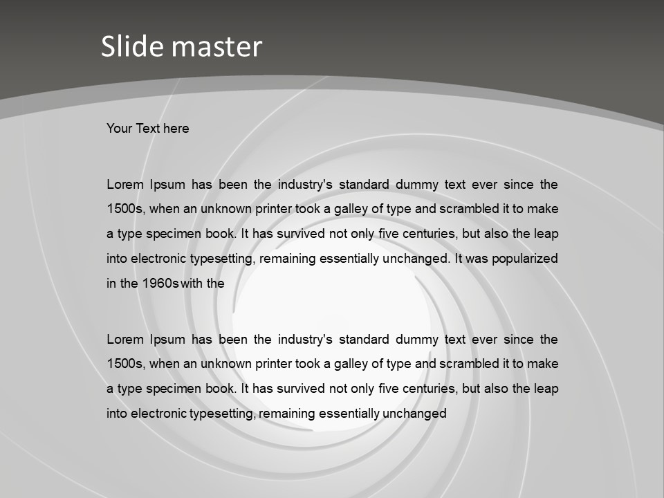 A Black And White Swirl Powerpoint Presentation PowerPoint Template