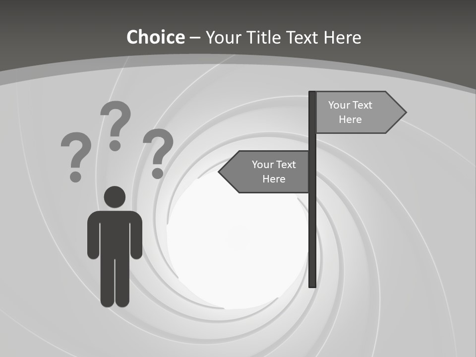 A Black And White Swirl Powerpoint Presentation PowerPoint Template