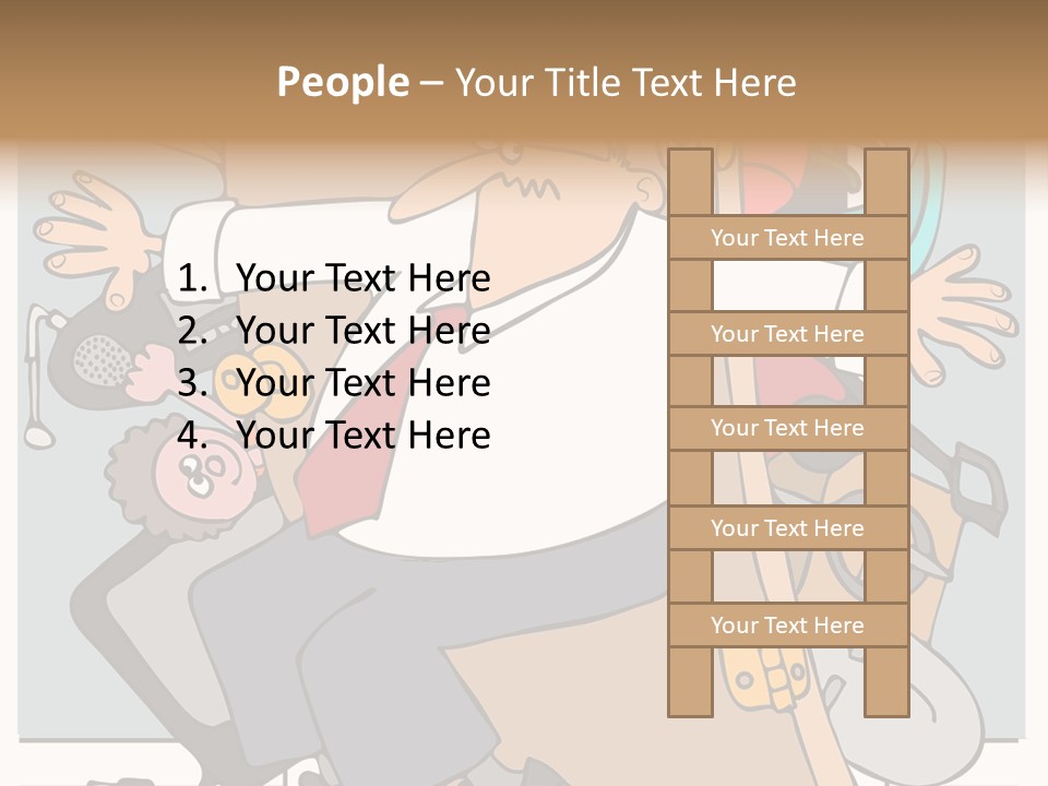 A Man In A Business Suit Is Climbing Up A Wall PowerPoint Template