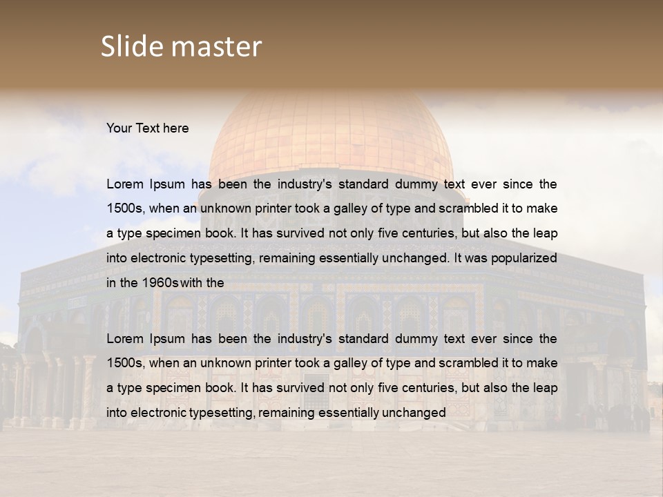 The Dome Of The Rock In The Temple Of The Rock In The Temple Of The PowerPoint Template