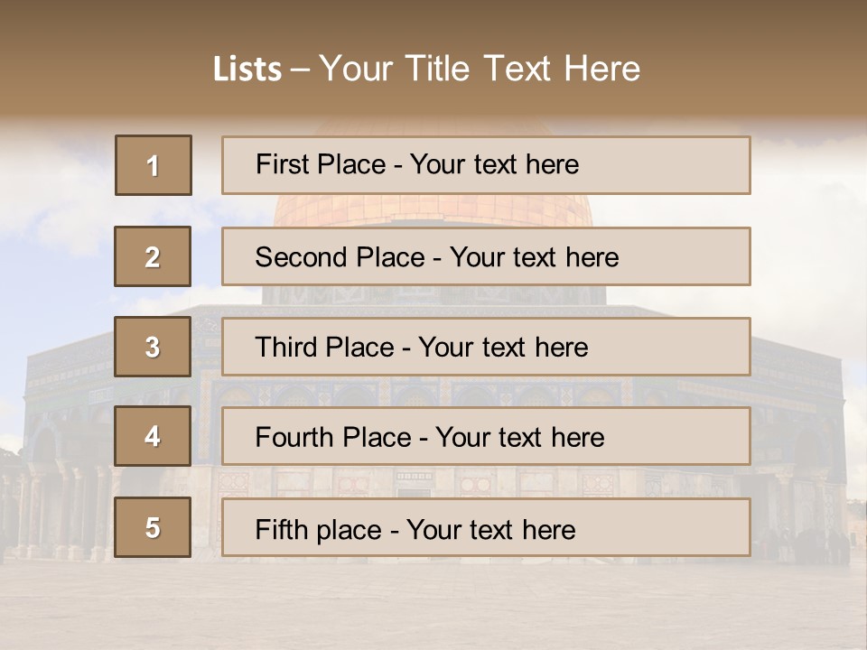 The Dome Of The Rock In The Temple Of The Rock In The Temple Of The PowerPoint Template