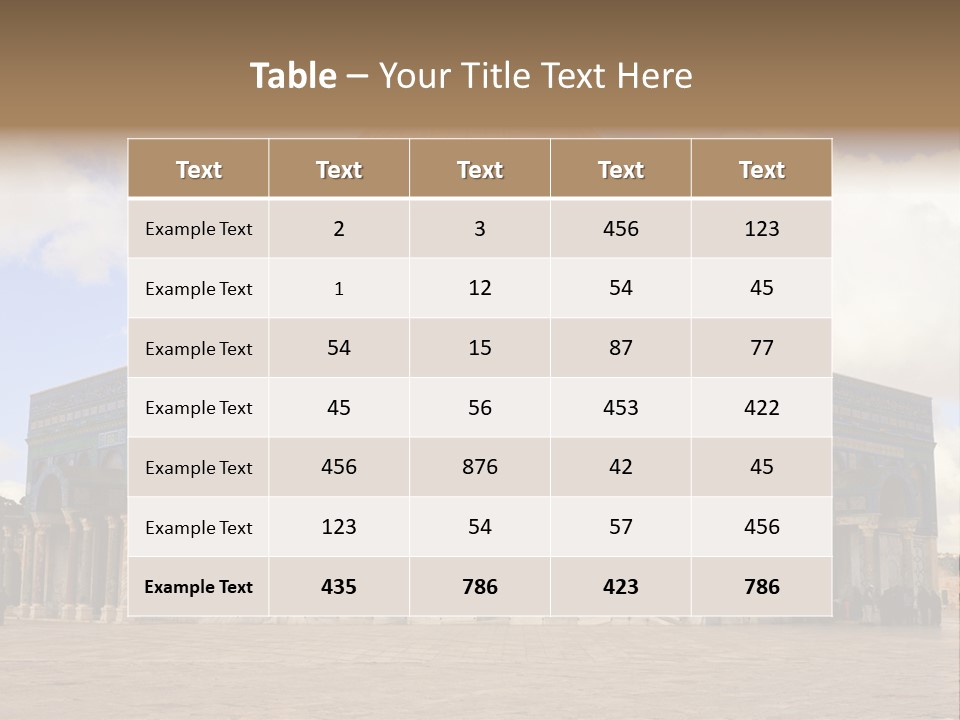 The Dome Of The Rock In The Temple Of The Rock In The Temple Of The PowerPoint Template