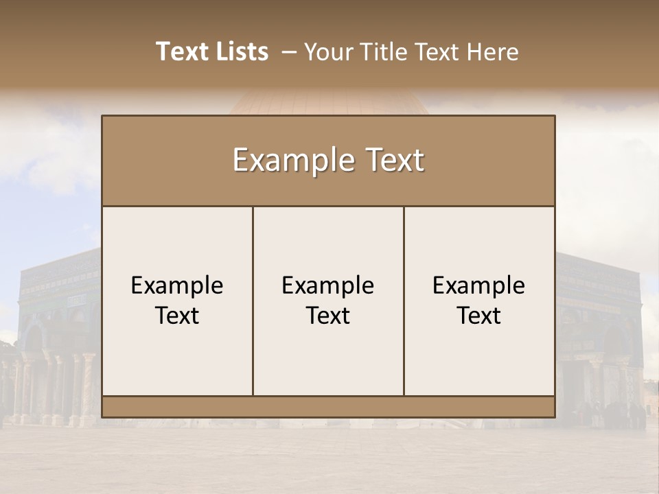 The Dome Of The Rock In The Temple Of The Rock In The Temple Of The PowerPoint Template