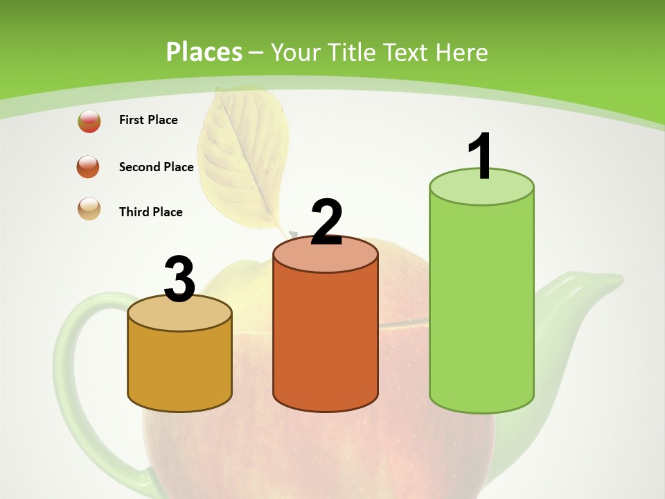 A Teapot Shaped Like An Apple With A Leaf On Top Of It PowerPoint Template