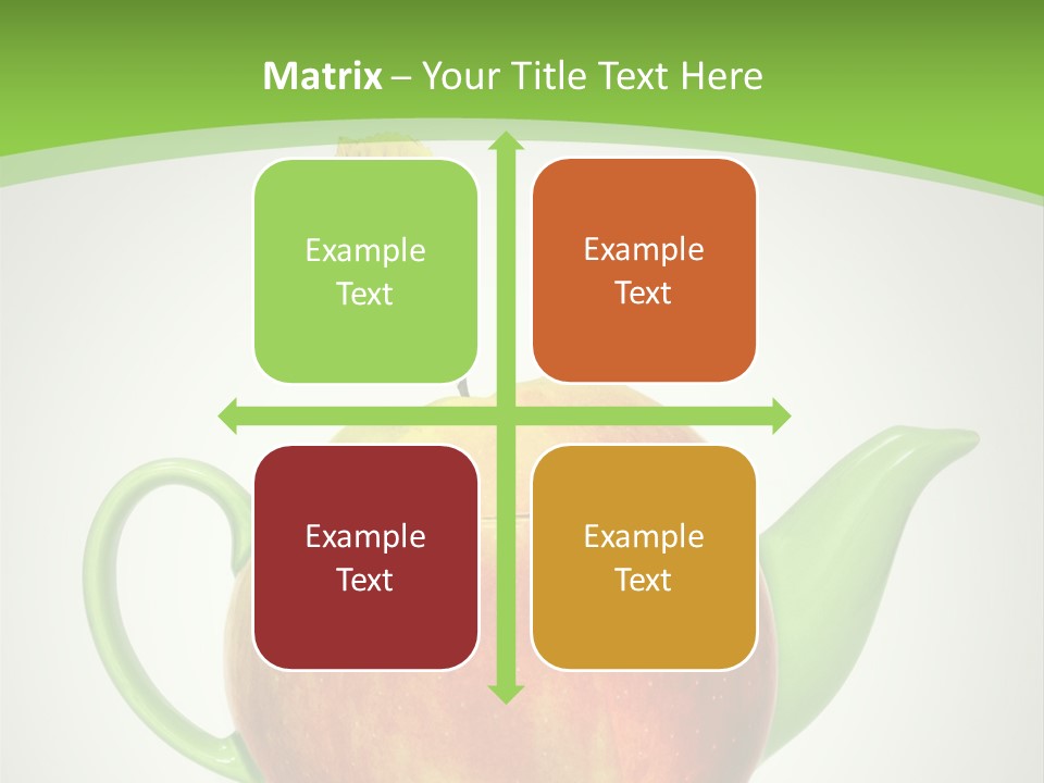 A Teapot Shaped Like An Apple With A Leaf On Top Of It PowerPoint Template