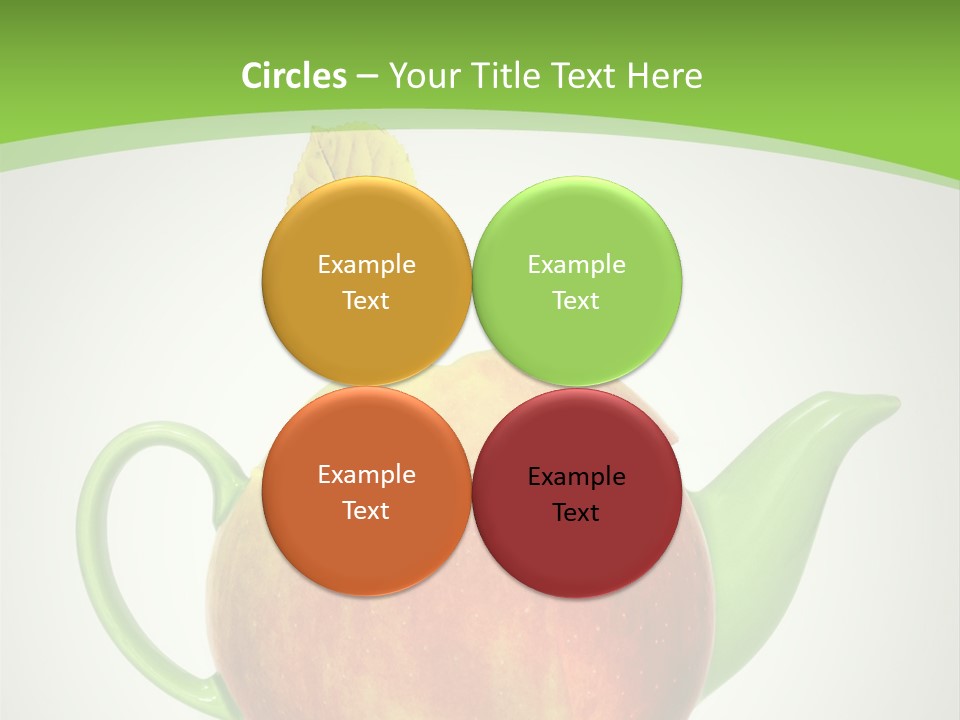 A Teapot Shaped Like An Apple With A Leaf On Top Of It PowerPoint Template