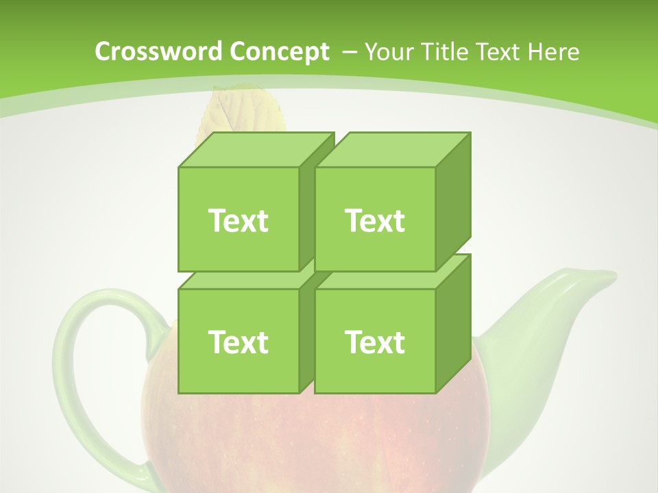 A Teapot Shaped Like An Apple With A Leaf On Top Of It PowerPoint Template