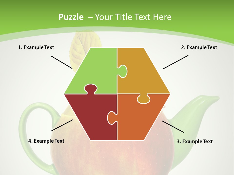 A Teapot Shaped Like An Apple With A Leaf On Top Of It PowerPoint Template