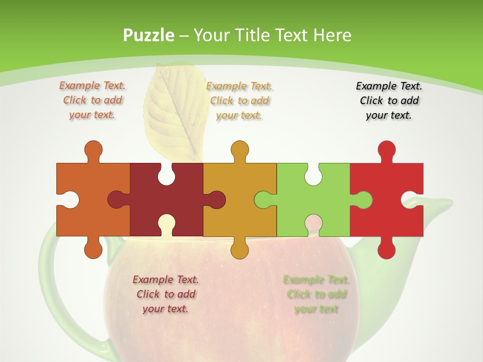 A Teapot Shaped Like An Apple With A Leaf On Top Of It PowerPoint Template