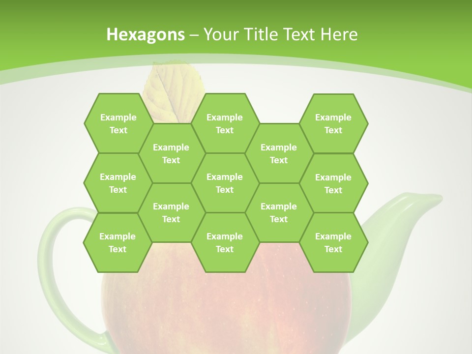 A Teapot Shaped Like An Apple With A Leaf On Top Of It PowerPoint Template