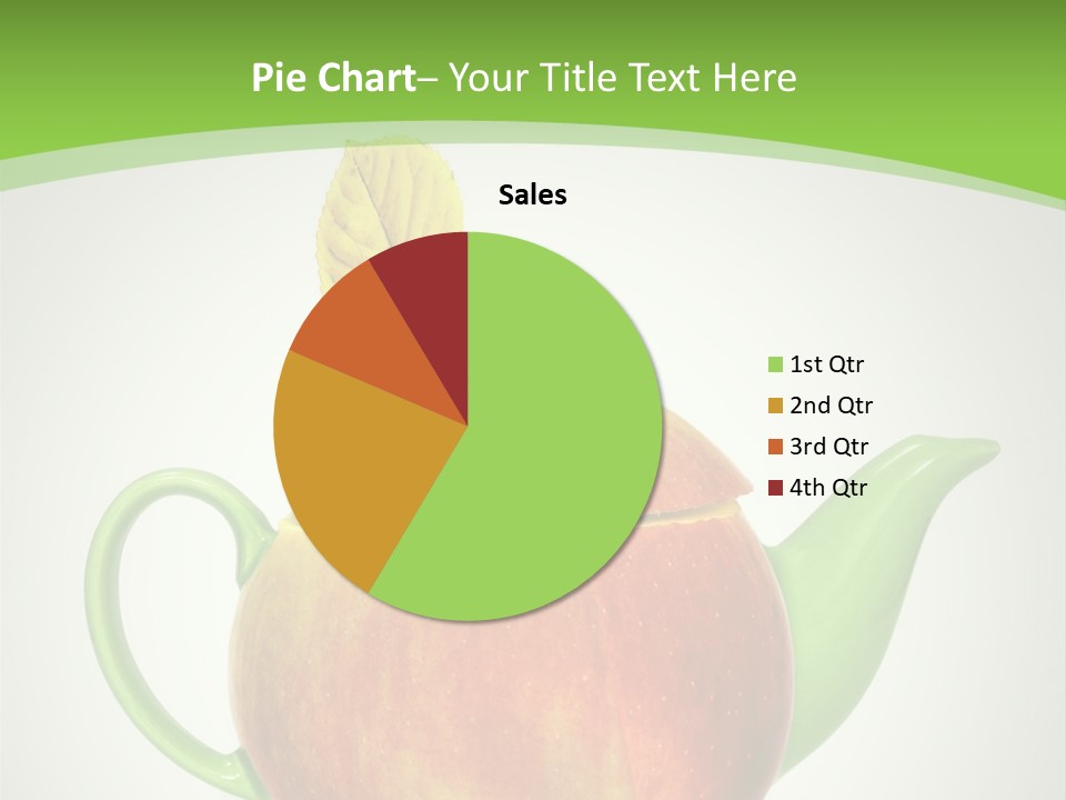 A Teapot Shaped Like An Apple With A Leaf On Top Of It PowerPoint Template