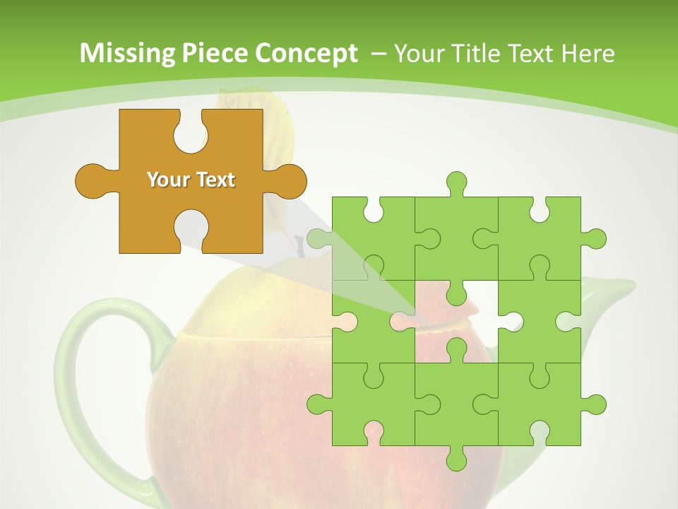 A Teapot Shaped Like An Apple With A Leaf On Top Of It PowerPoint Template