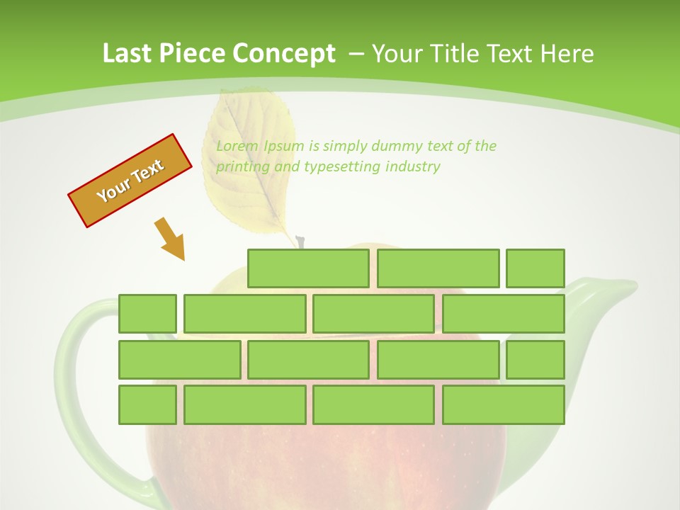 A Teapot Shaped Like An Apple With A Leaf On Top Of It PowerPoint Template