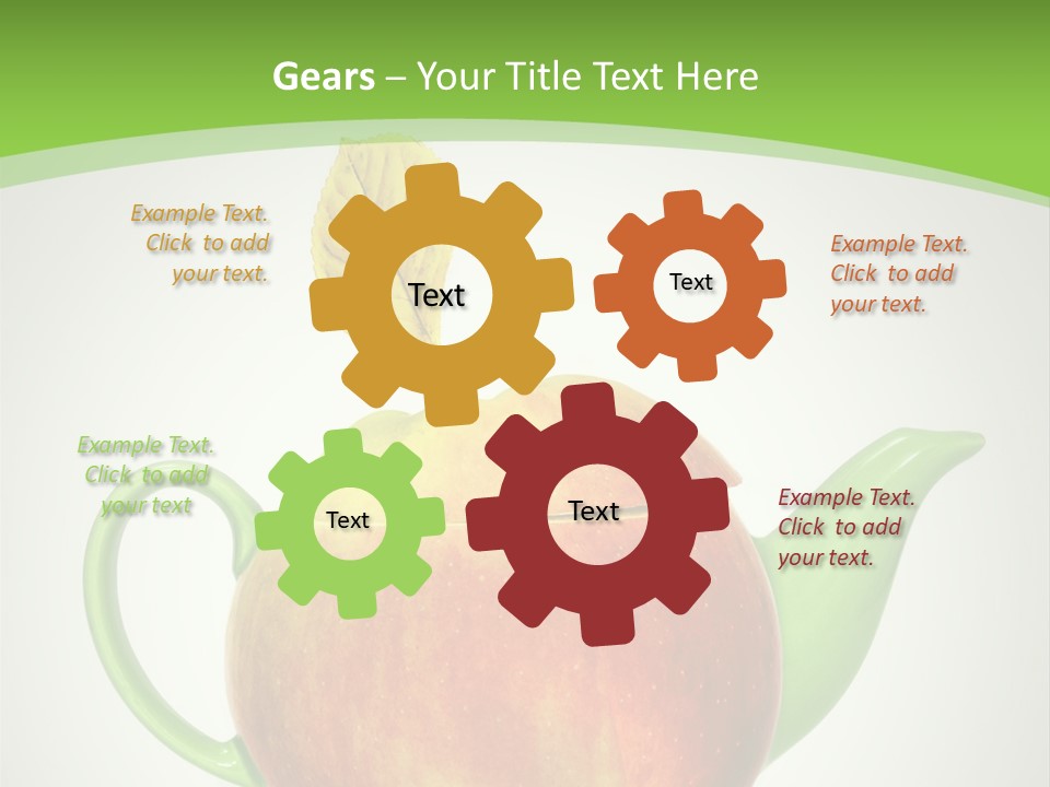 A Teapot Shaped Like An Apple With A Leaf On Top Of It PowerPoint Template