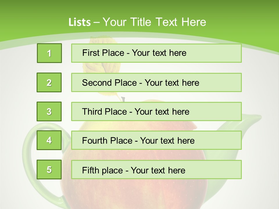 A Teapot Shaped Like An Apple With A Leaf On Top Of It PowerPoint Template
