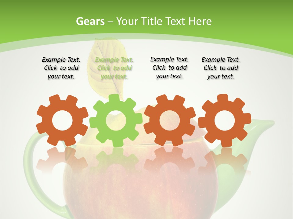 A Teapot Shaped Like An Apple With A Leaf On Top Of It PowerPoint Template