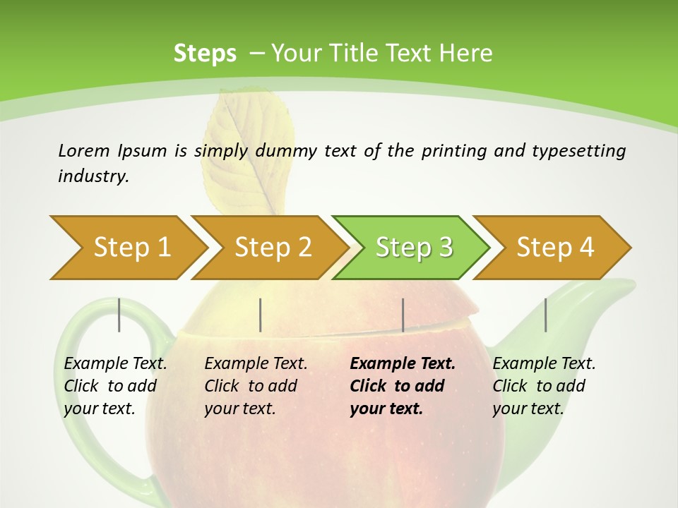 A Teapot Shaped Like An Apple With A Leaf On Top Of It PowerPoint Template