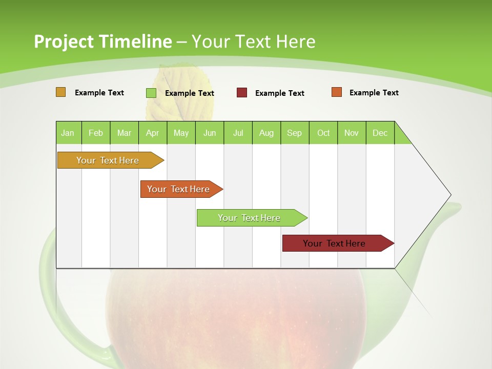 A Teapot Shaped Like An Apple With A Leaf On Top Of It PowerPoint Template