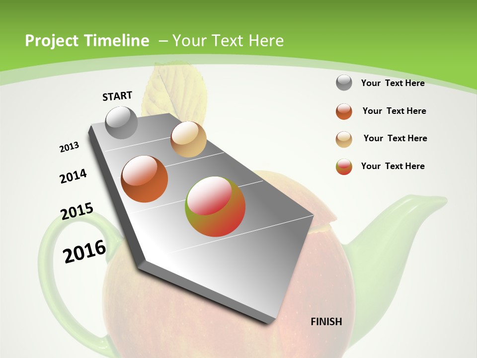 A Teapot Shaped Like An Apple With A Leaf On Top Of It PowerPoint Template