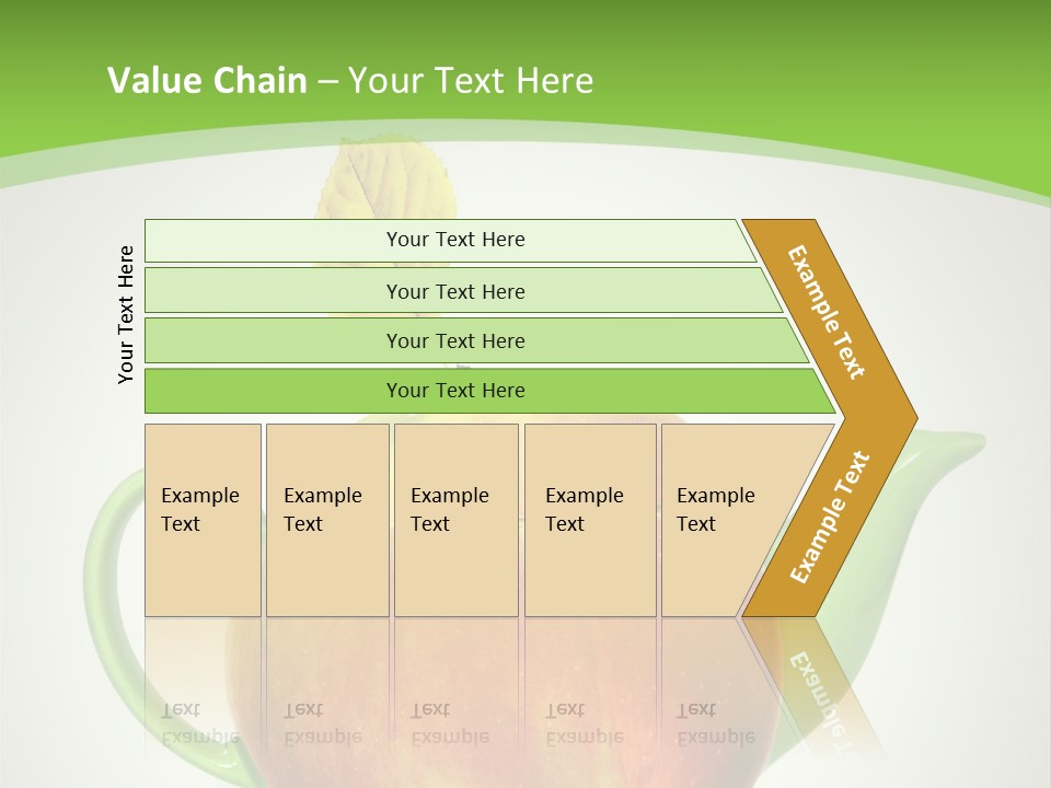 A Teapot Shaped Like An Apple With A Leaf On Top Of It PowerPoint Template