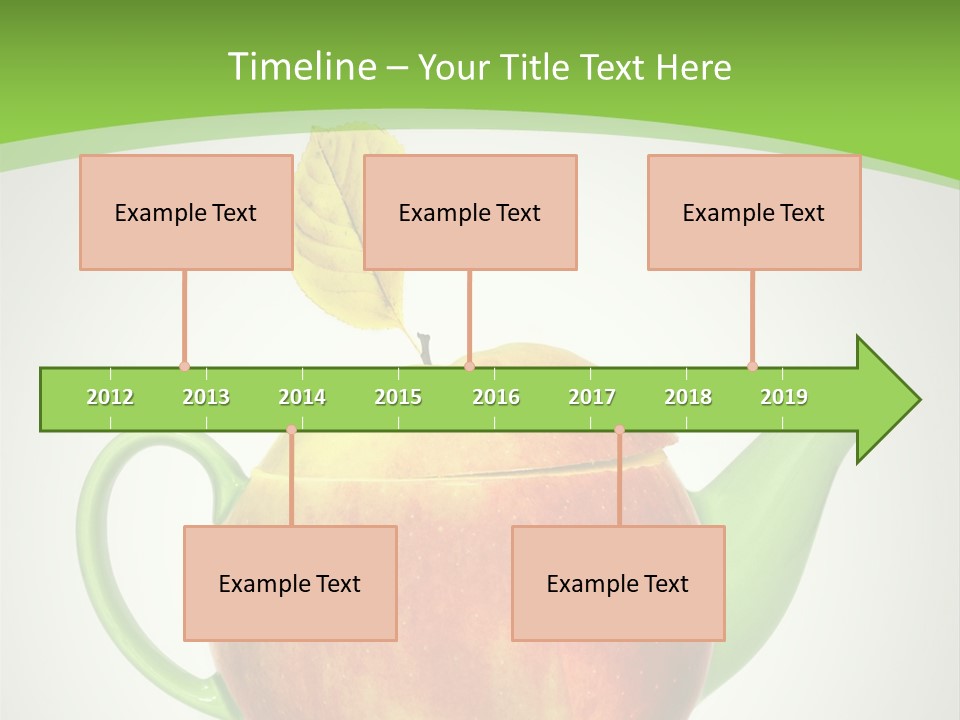 A Teapot Shaped Like An Apple With A Leaf On Top Of It PowerPoint Template