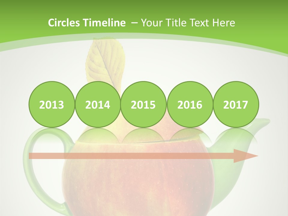 A Teapot Shaped Like An Apple With A Leaf On Top Of It PowerPoint Template