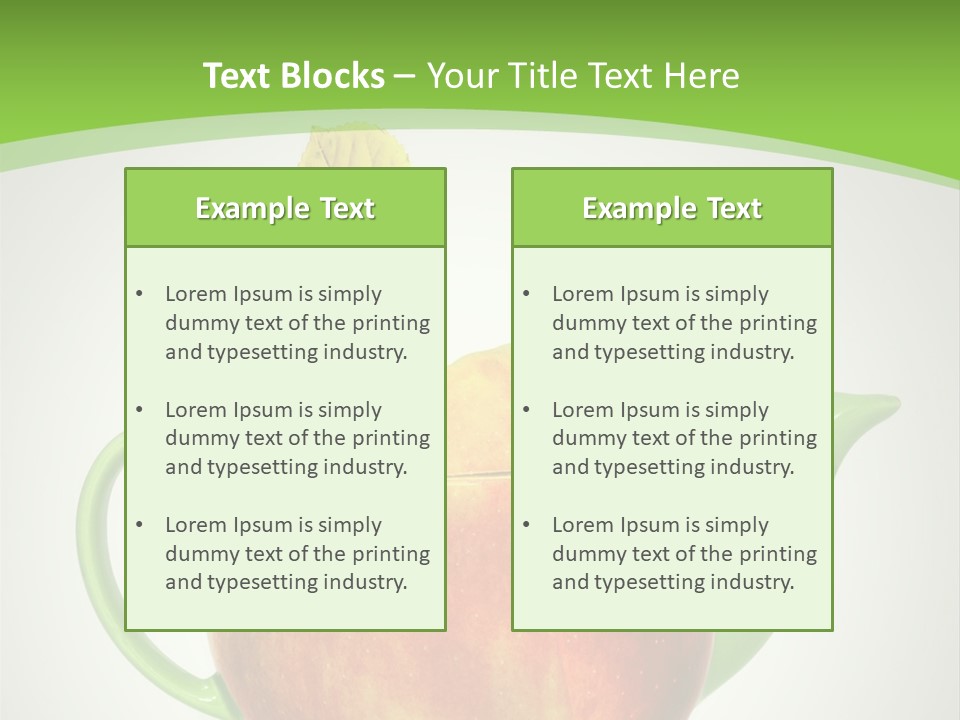 A Teapot Shaped Like An Apple With A Leaf On Top Of It PowerPoint Template
