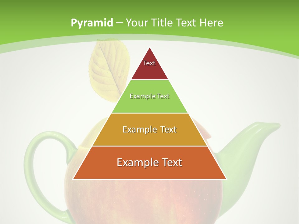 A Teapot Shaped Like An Apple With A Leaf On Top Of It PowerPoint Template