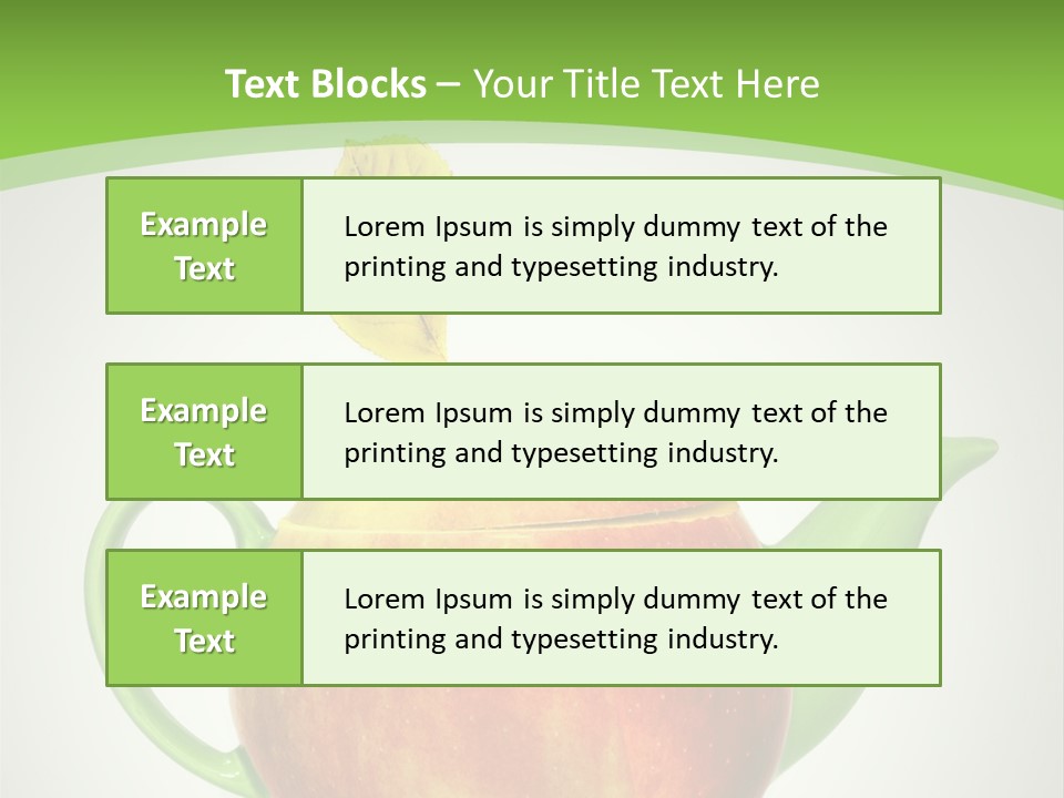 A Teapot Shaped Like An Apple With A Leaf On Top Of It PowerPoint Template