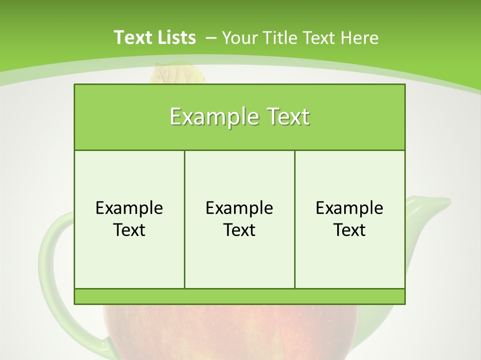 A Teapot Shaped Like An Apple With A Leaf On Top Of It PowerPoint Template