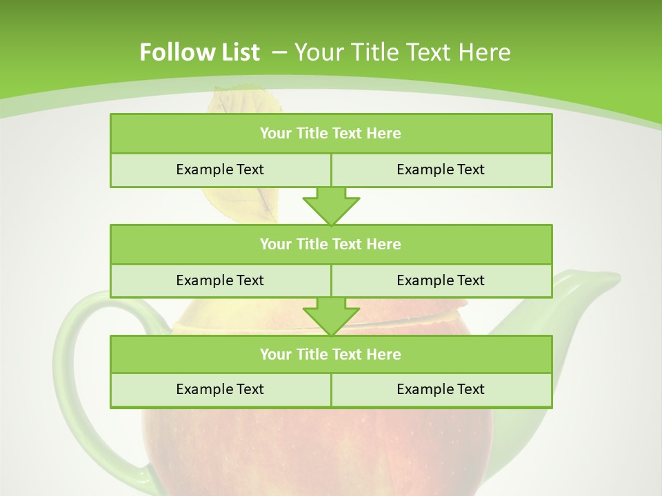 A Teapot Shaped Like An Apple With A Leaf On Top Of It PowerPoint Template