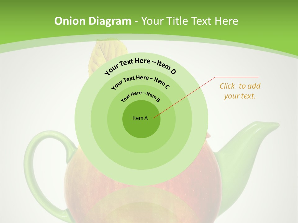 A Teapot Shaped Like An Apple With A Leaf On Top Of It PowerPoint Template