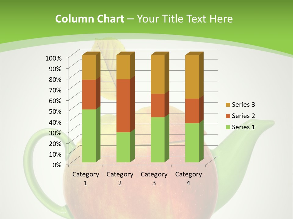 A Teapot Shaped Like An Apple With A Leaf On Top Of It PowerPoint Template