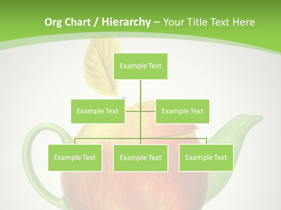 A Teapot Shaped Like An Apple With A Leaf On Top Of It PowerPoint Template