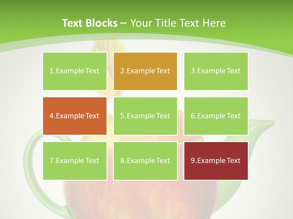 A Teapot Shaped Like An Apple With A Leaf On Top Of It PowerPoint Template