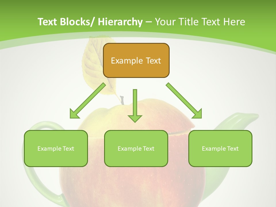 A Teapot Shaped Like An Apple With A Leaf On Top Of It PowerPoint Template