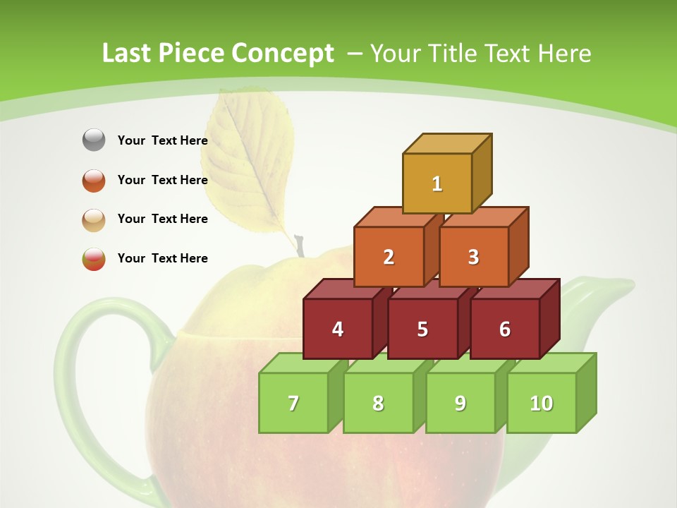 A Teapot Shaped Like An Apple With A Leaf On Top Of It PowerPoint Template