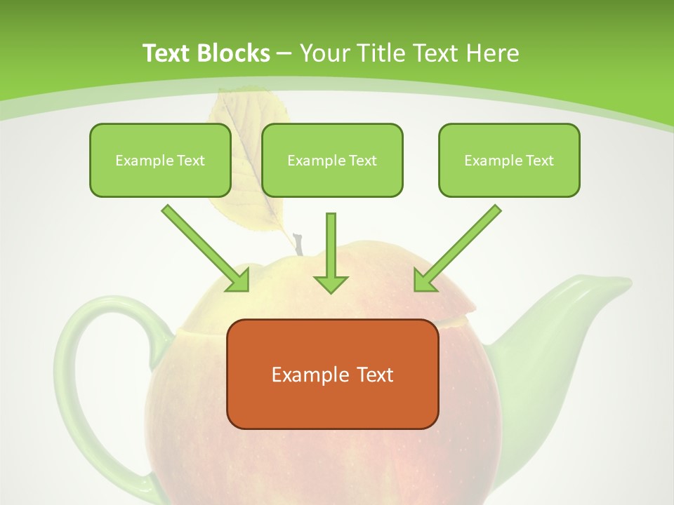 A Teapot Shaped Like An Apple With A Leaf On Top Of It PowerPoint Template