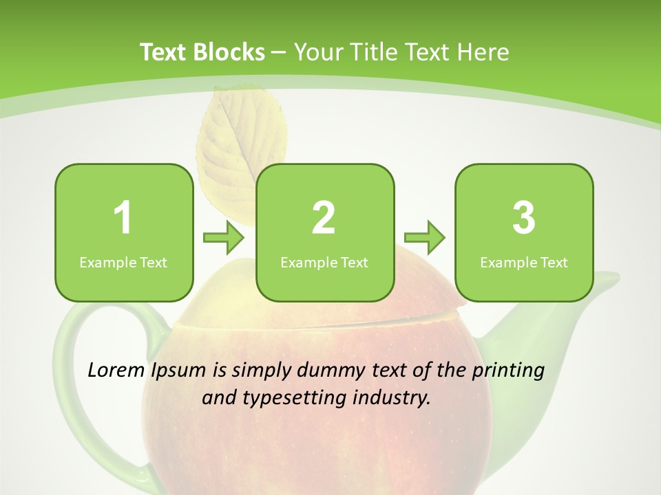 A Teapot Shaped Like An Apple With A Leaf On Top Of It PowerPoint Template