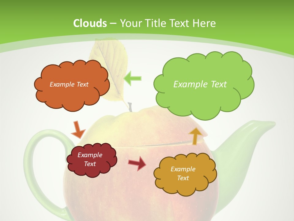 A Teapot Shaped Like An Apple With A Leaf On Top Of It PowerPoint Template
