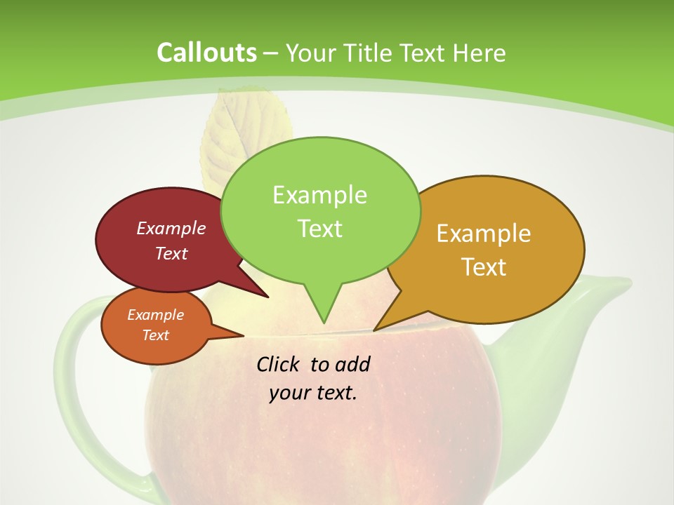 A Teapot Shaped Like An Apple With A Leaf On Top Of It PowerPoint Template