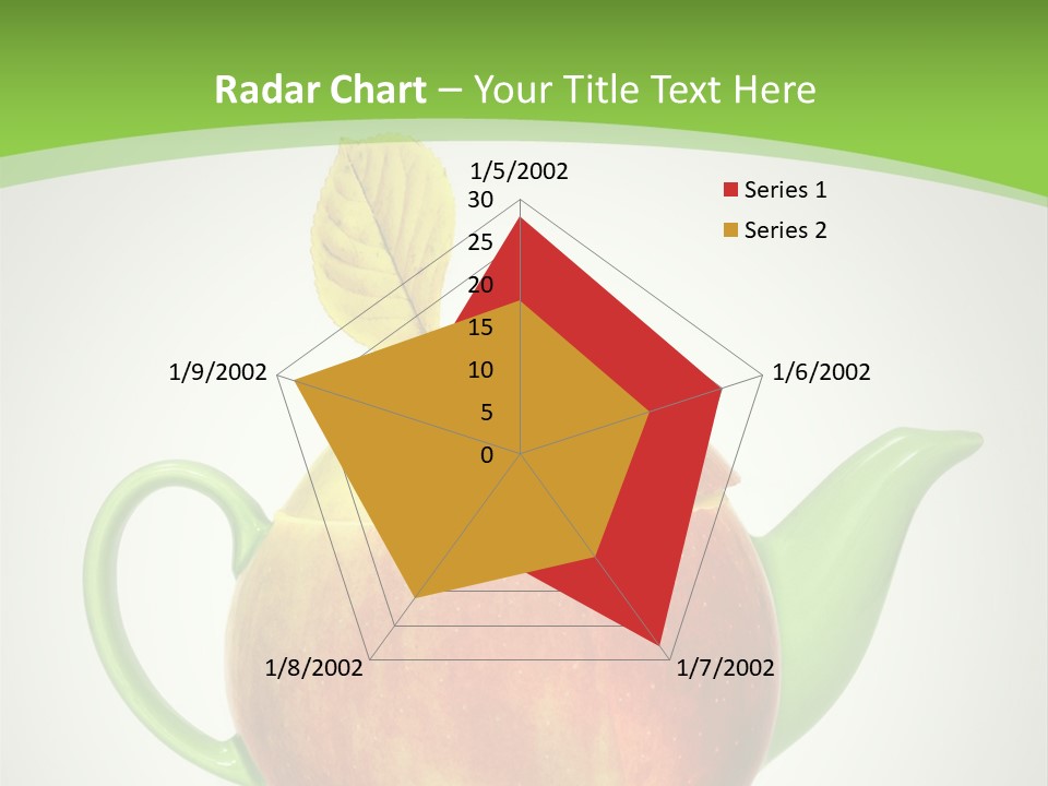 A Teapot Shaped Like An Apple With A Leaf On Top Of It PowerPoint Template